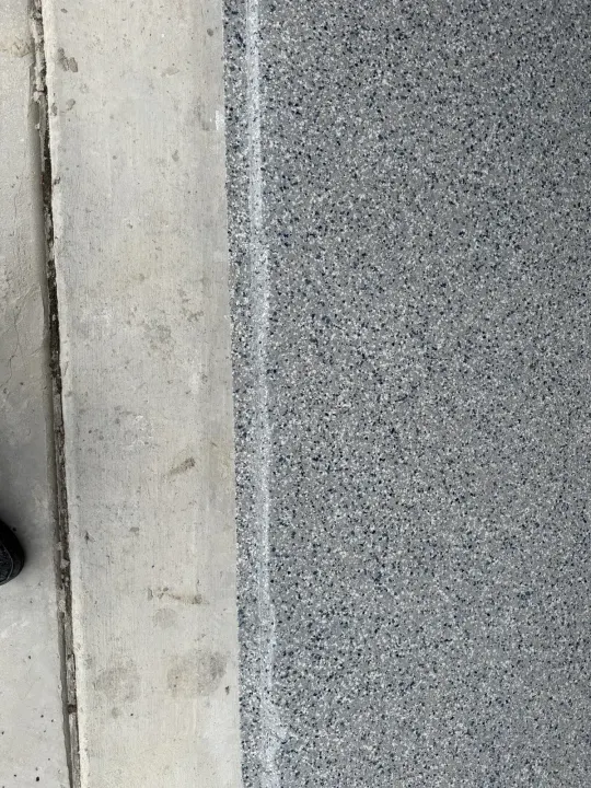 Detail photo of the garage floor coating project in Fort Worth, Texas.
