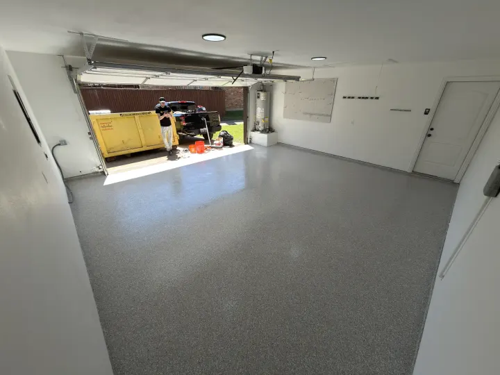 After photo of the garage floor coating project in Allen, Texas.