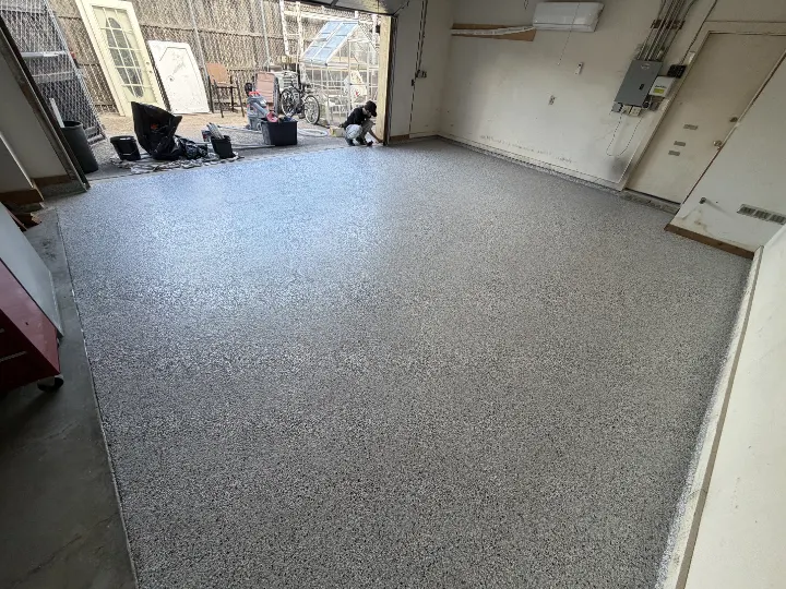 Detail photo of the irving garage floor coating project in Irving, Texas.