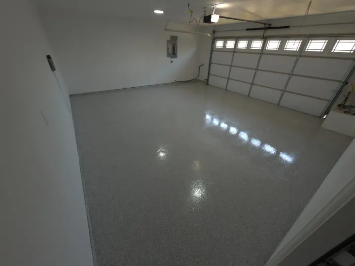 After photo of the garage floor coating project in Allen, Texas.