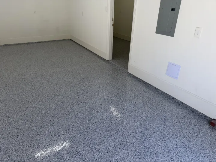After photo of the garage floor coating project in Fort Worth, Texas.