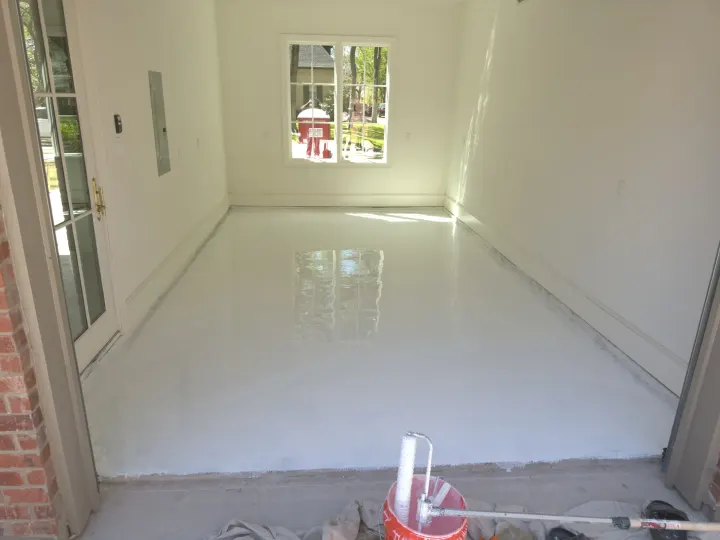 Moisture Barrier photo of the garage floor coating project in Fort Worth, Texas.