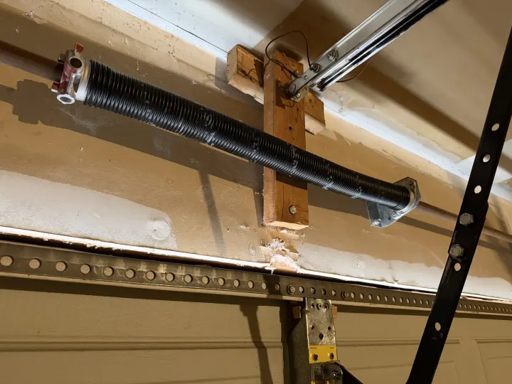 After photo of the garage door service project in Fort Worth, Texas.