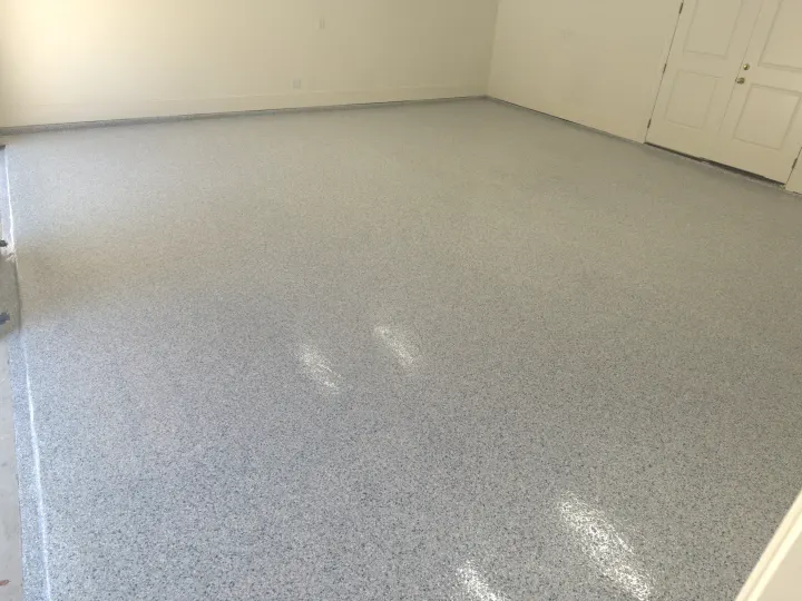 After photo of the garage floor coating project in Fort Worth, Texas.