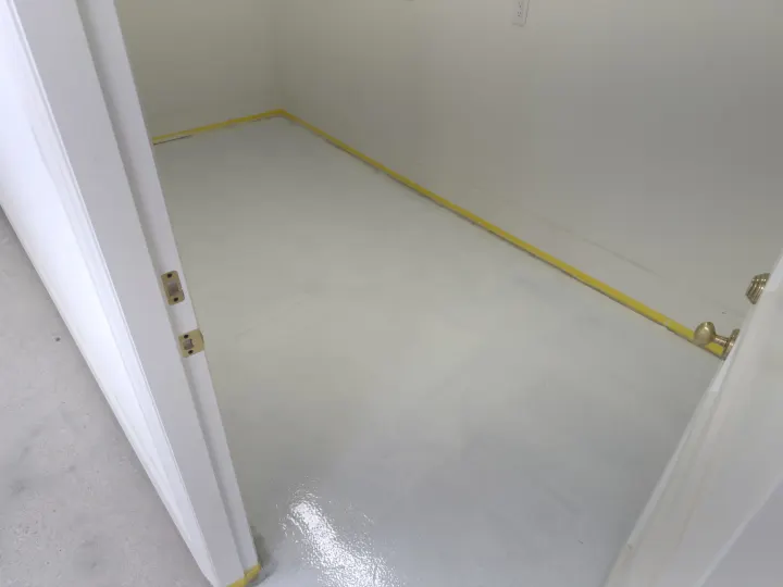 Moisture Barrier photo of the garage floor coating project in Fort Worth, Texas.